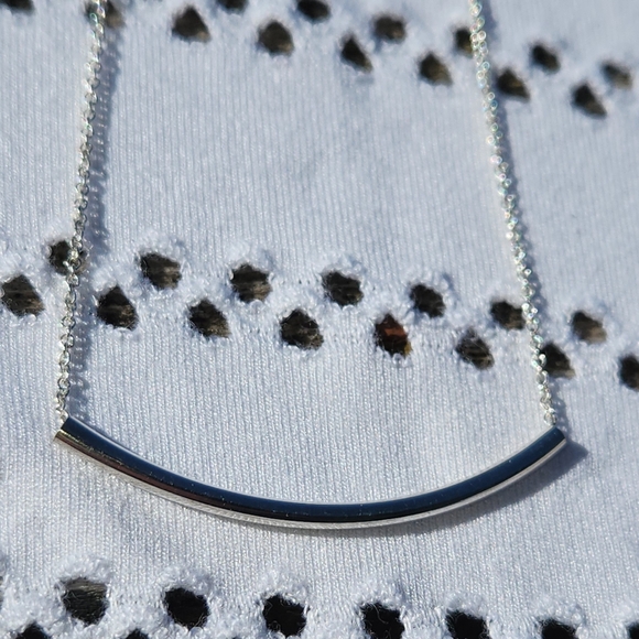 Sterling Chain and Curved Tube Necklace - Picture 1 of 9